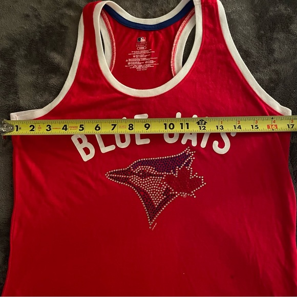 Authentic Toronto Blue Jays Dazzeled Logo Tank Top - Red - Picture 5 of 8
